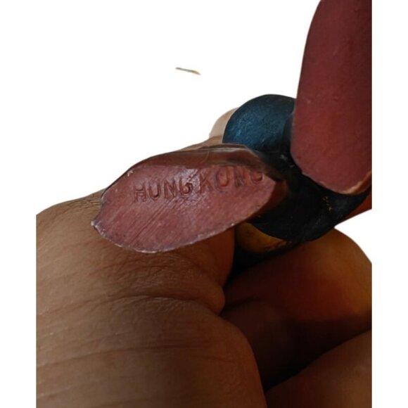 Vintage Elf Gnome Figurine Christmas Plastic Ornament Holding Candle Hong Kong - Picture 6 of 6